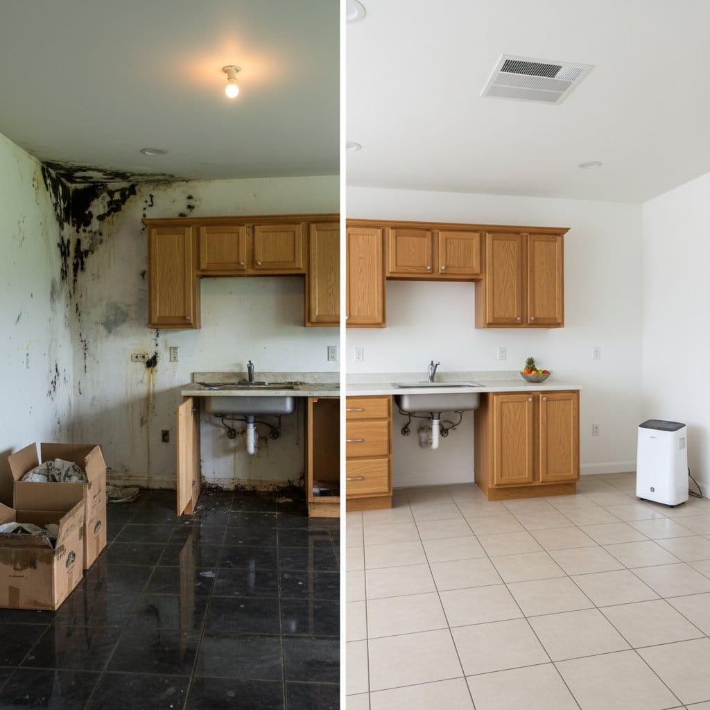 Mold Inspection & Moisture Assessment restoration β home kitchen of colonial residence in Ridgewood, NJ