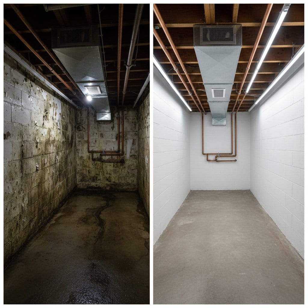 Mold Removal & Remediation restoration — crawl space of multi-family property in Ridgewood, NJ